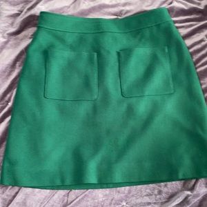 J Crew mini green wool skirt- Size 12